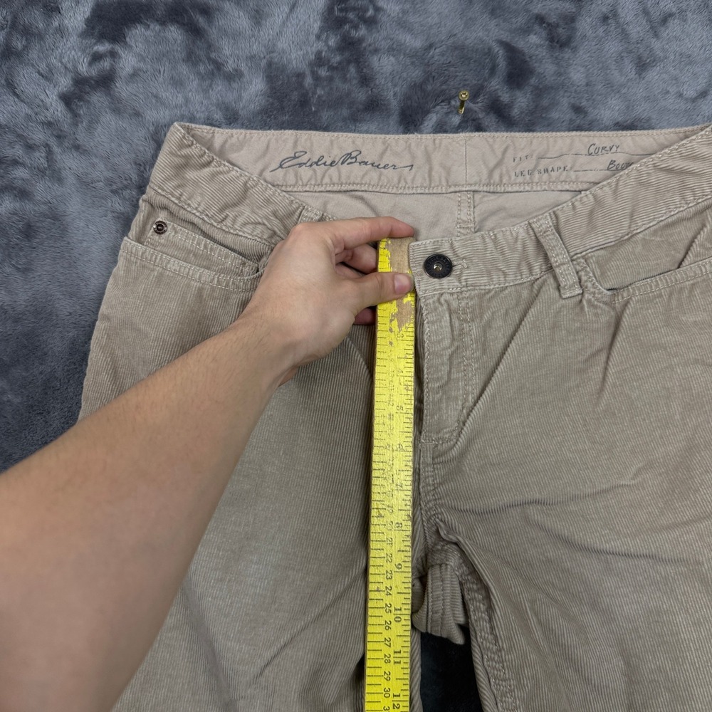 Eddie Bauer Corduroy Pants Womens 10 Tan Curvy Bootcut Stretch Khaki - Picture 4 of 9